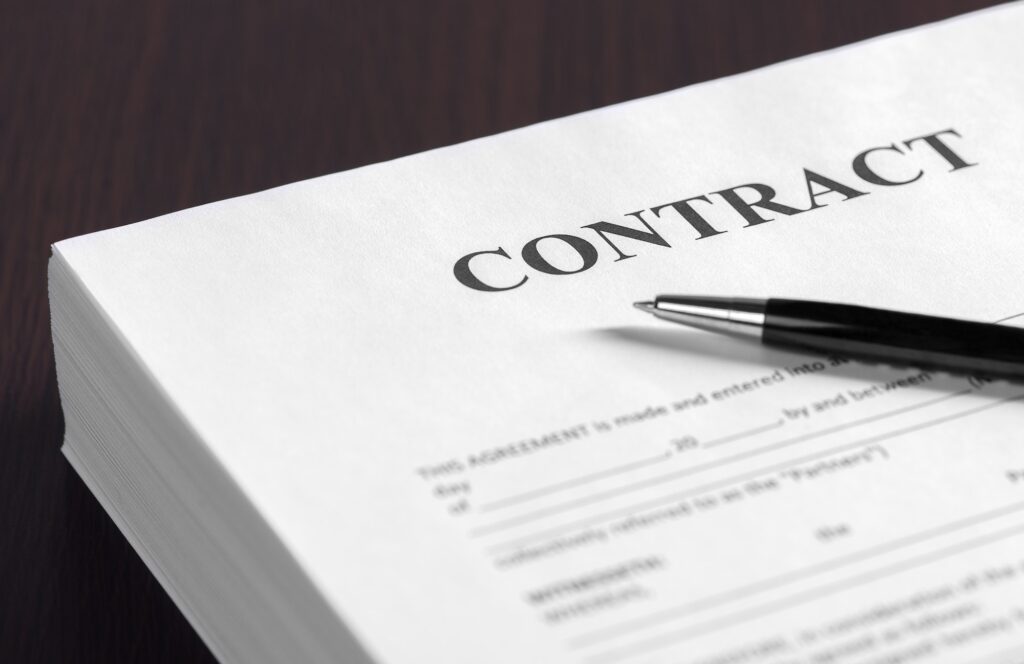 The contract on desktop